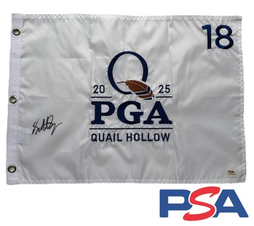 Scottie Scheffler Signed 2025 PGA Championship Flag Autographed Auto PSA COA