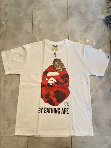 Authentic Bape color camo T shirt White/Red Size S new