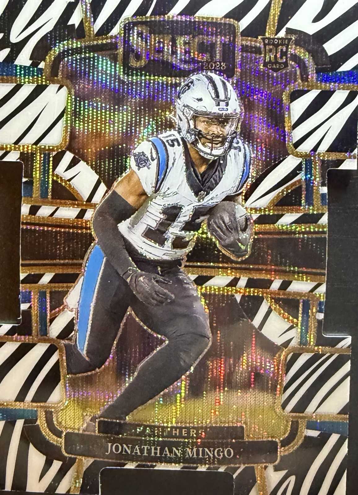 2023 Panini Select - Concourse Jonathan Mingo #16 Zebra Prizm Die-Cut (RC)