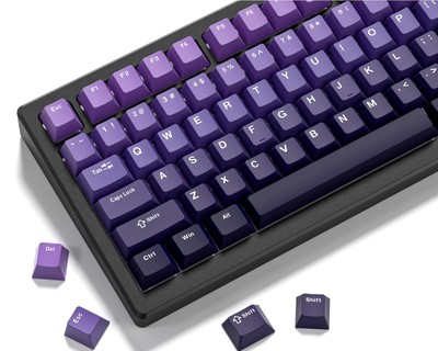 Womier PBT keycaps,Gradient Purple Custom keycaps 60 75 100 Percent 132keys C...