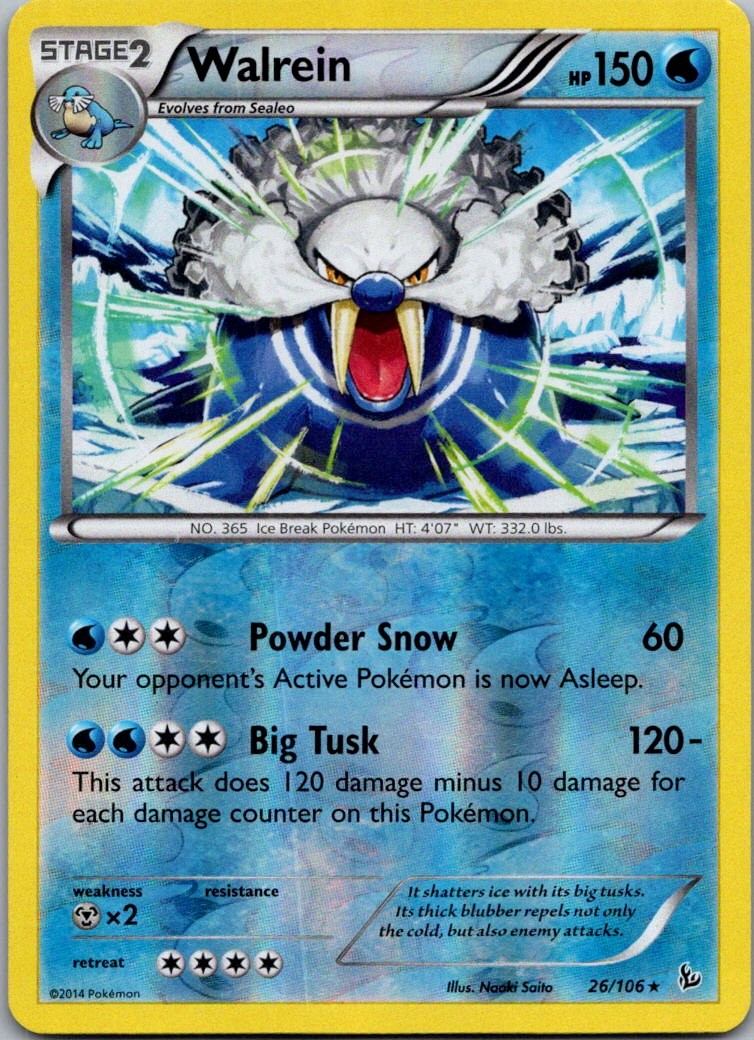 Walrein Rare XY - Flashfire 26/106 NM