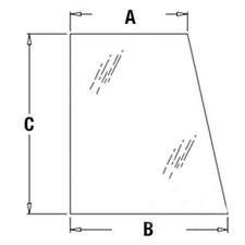 Vetro porta superiore destra adatto a custodia/mietitrebbia internazionale sostituisce 394700A1