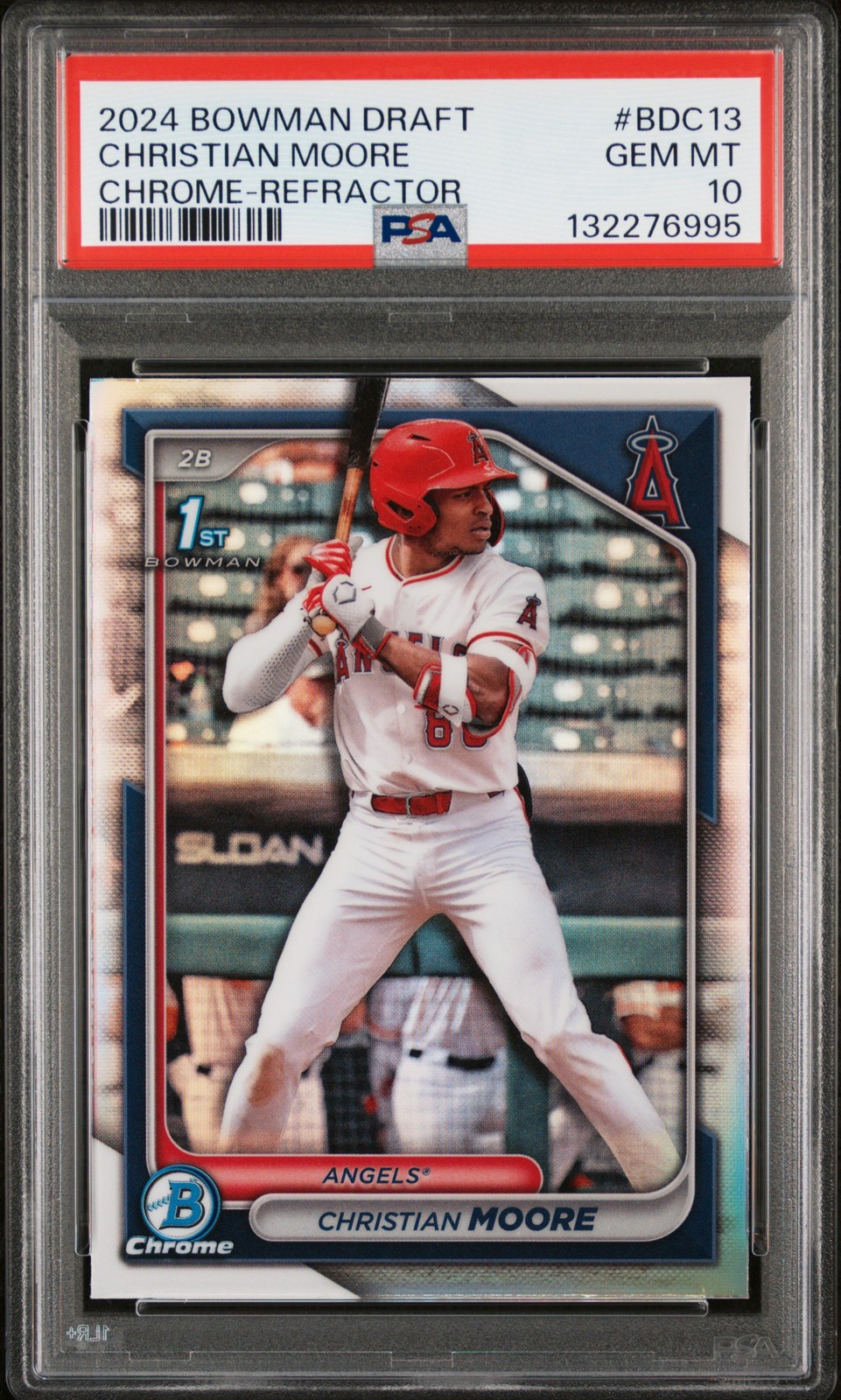 2024 BOWMAN DRAFT CHROME-REFRACTOR #BDC13 CHRISTIAN MOORE PSA 10