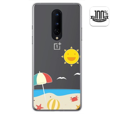 Hülle Gel Transparent für OnePlus 8 Design Strand Muster
