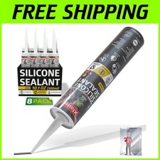 Black Silicone Sealant 10.1 oz 8-Pack - Waterproof Adhesive