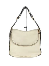 MARC JACOBS Shoulder Bag Leather Cream Flap