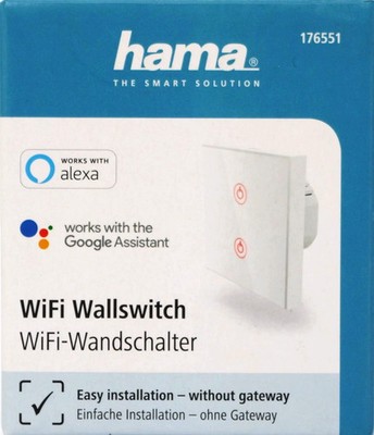 WiFi Wandschalter Lichtschalter Touch Smart Home Alexa Google Unterputz Hama (A)