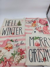 Christmas Pillow Covers 17x17 Vintage Retro Santa Snowman Set Of 4