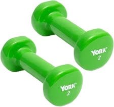 York Barbell Vinyl Coated Fitbell Dumbbell (1LB to 15LB, Pack of 1, 2, 4) | Dura