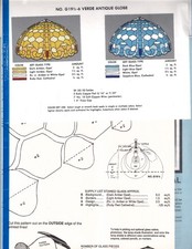 Worden Verde Antique Globe Pattern Packet Tiffany Style Lamp Stained Glass Art