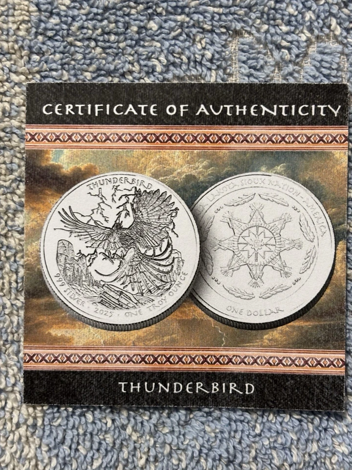 2025 SILVER $1 ( THUNDERBIRD) OGLALA LAKOTA SIOUX NATION ULTRA CAMEO PF70. - Image 3 of 4