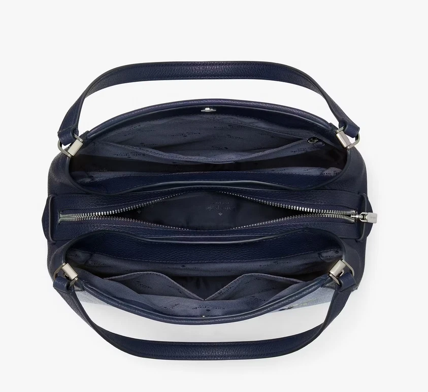 Kate Spade Leila ricamata floreale media triplo scomparto spalla indaco