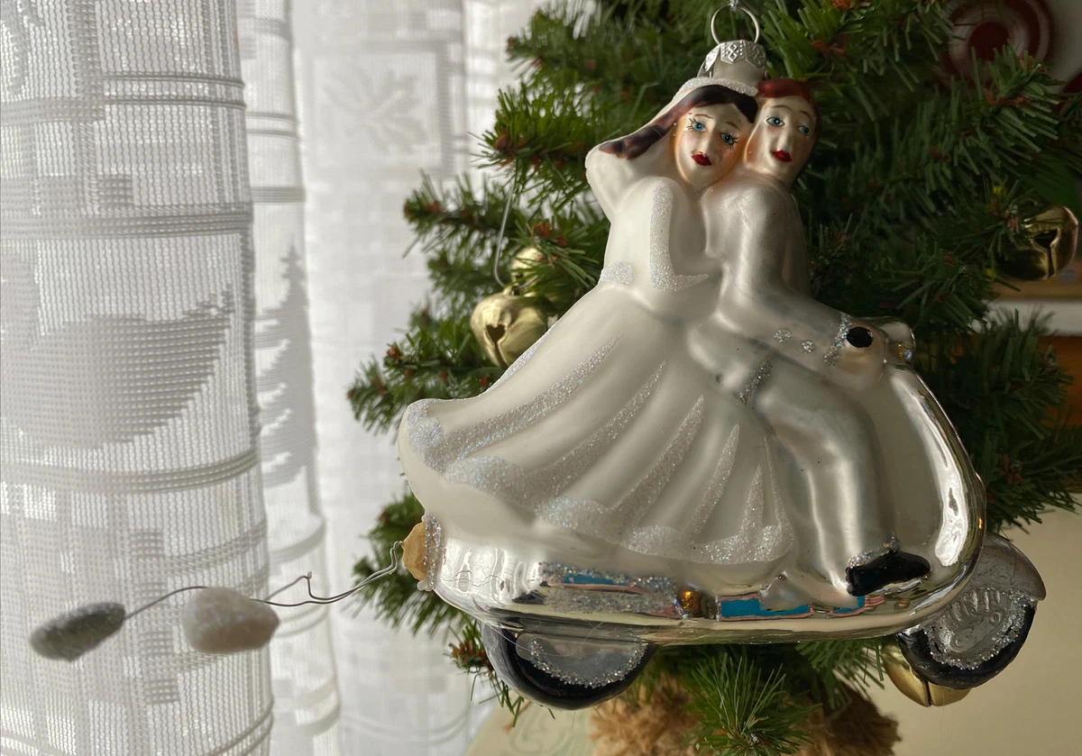 Bride and groom christmas ornament sale