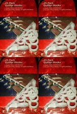 (4) Pack EZ Gutter Hooks  Total count 100 Hooks  Home Accents Holidays