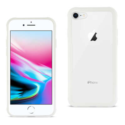 Reiko iPhone 7/8/SE2 Hard Glass TPU Case with Tempered Glass Screen Protector in