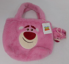 NWT-Disney Toy Story Miniso Lotso Plush Handbag/Tote Bag  Zipper Coin Clip On