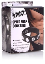 Strict Speed Snap Cock Ring Black - Adjustable Cock & Ball Ring