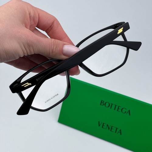 Bottega Veneta Women Eyeglasses Shiny Black Demo Square BV1097O 001 BRAND NEW - Picture 8 of 12