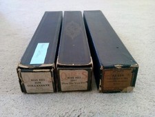 Lot of 3 Antique Player Piano Rolls W/Metal Ends In Boxes