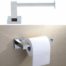 Bar Square Stand Bathroom Chrome Tissue Paper Wall Mounted Toilet Roll Holder
