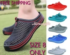 Women's Hollow Out Clogs Shoes Slip on Open Back Breathable Garden Water Size 8