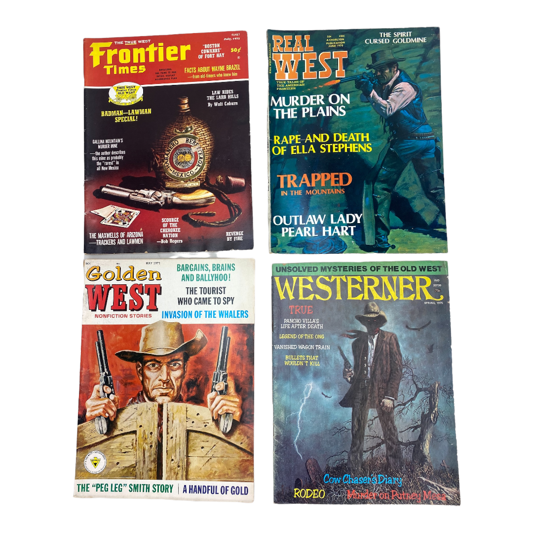 Vintage Frontier Times Magazine, Golden West, Real West, Westerner.  Lot of 4.