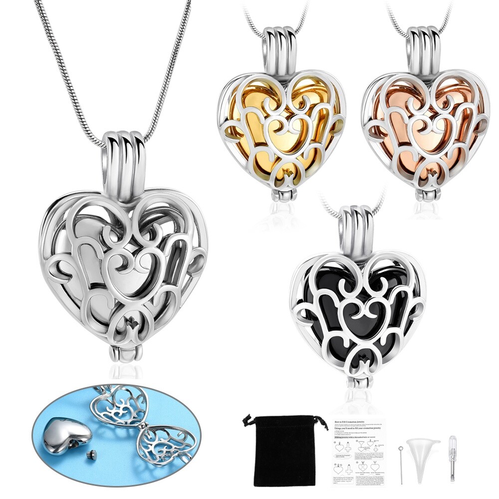 Keepsake Necklace For Ashes Imrsanl Small Heart Cremation Urn