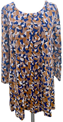 Adini 100% Baumwolle Slub Jersey Tunika 3/4 Ärmel Rundhals Gr. M