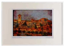 Rural Village France 174070 The Old Town Of Grasse Watercolour Picture Frame