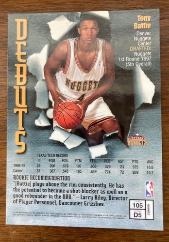 1997-98 TOPPS MIGLIORE CARTA DA BASKET SINGOLO DEBUTTO *RIEMPI IL TUO SET * SPEDIZIONE GRATUITA * QUASI NUOVA - Foto 6 di 22