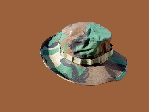 Military issue Boonie Hat Woodland Camouflage Special Ops Wide Brim 3" USA Made - Picture 2 of 11