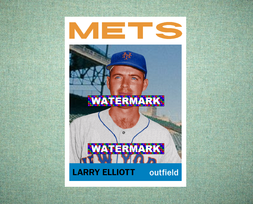 Larry Elliott New York Mets 1964 Style Custom Baseball Art Card Elliot