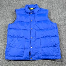 GAP Vest Mens XL 46-48 Blue Down Filled Puffer Vest Hike Fish Outdoors Preppy