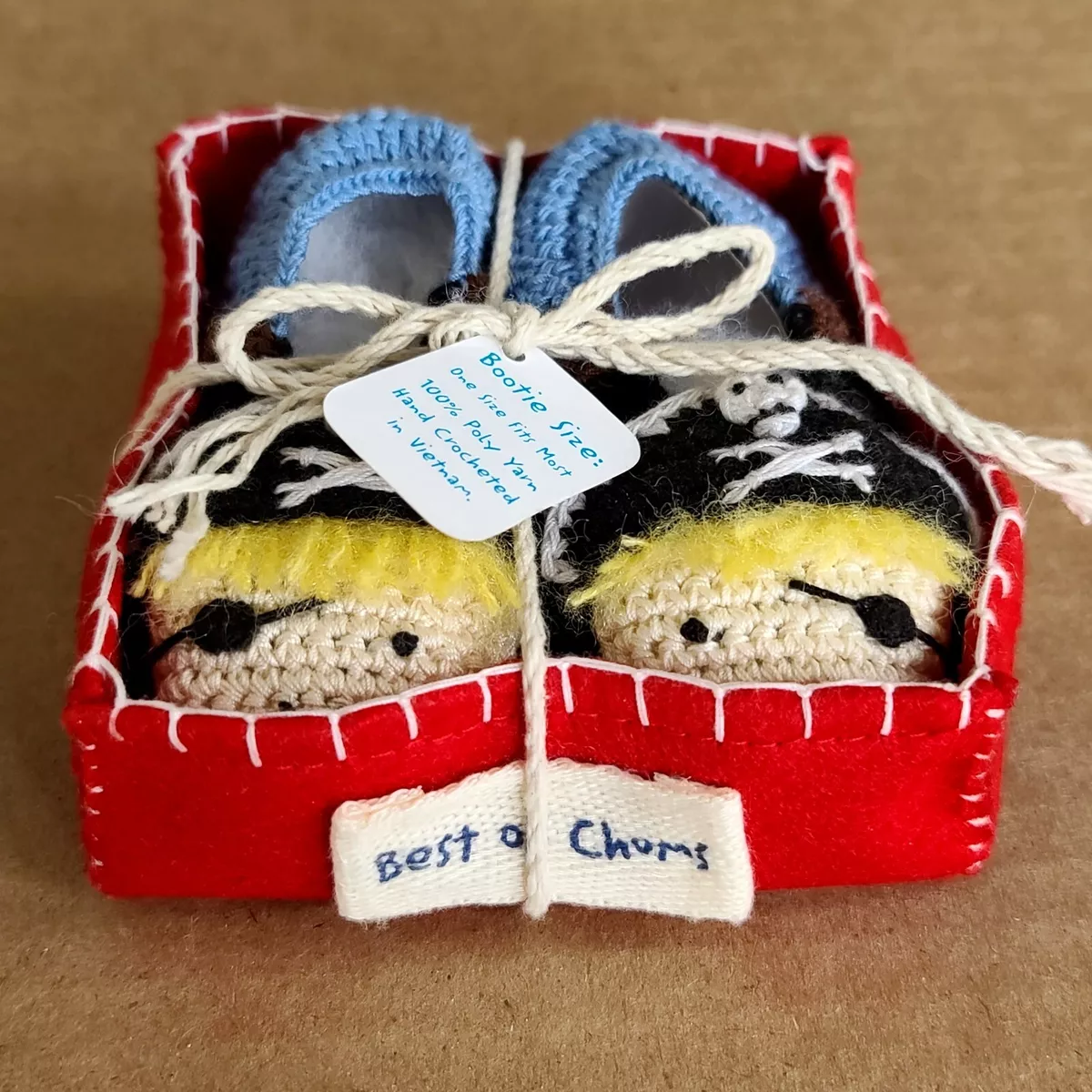 Newborn Infant Baby Booties Crocheted Knitted BEST OF CHUMS Pirates Shoes NEW