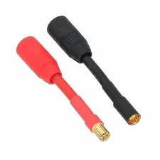 HXT 6.5mm Male Plug to Amass AS150 7MM Male cable 10AWG 5CM wire For RC Battery