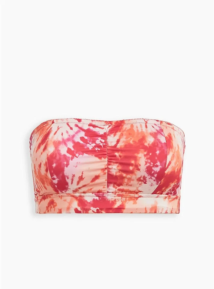 Sujetador 2X Torrid 2 18 20 C D DD Microfibra Bandeau Rosa Naranja Tue Dye Mujer Plus Foto 2 de 4