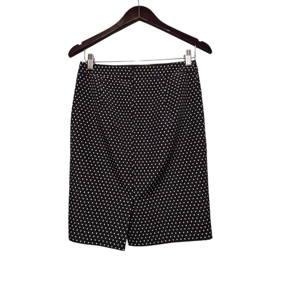 J Crew No. 2 Falda Lápiz Mujer Talla 2P Azul Marino Lunares Abertura Trasera Carrera Preppy Foto 2 de 4