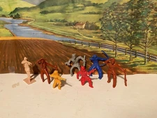 Vintage Tim-Mee Pioneers Western Play Sets Daniel Boone Davey Crocket