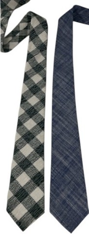 Lote de 2 Corbatas Dockers Para Hombres Verde Cuadros Azul Lino Delgadas Informales Primavera Verano - Imagen 5 de 10