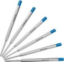 BASTION Ink Refill | 6x Blue Gel Fine Tip for Bolt Action Pen Luxury Pens