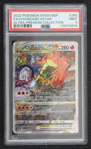 New Listing2022 POKEMON SWSH BLACK STAR PROMO #262 FULL ART/CHARIZARD VSTAR PSA 9