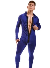 N2N Bodywear Men's Deep Dive 1pc Onezee, Size M Blue NWT