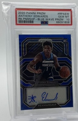 2020-21 Panini Prizm Rookie Penmanship Blue Wave Pop 17 Anthony