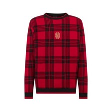 AC Milan Maglione di Natale 2024, Fantasia A Quadri, in Morbido e Comodo