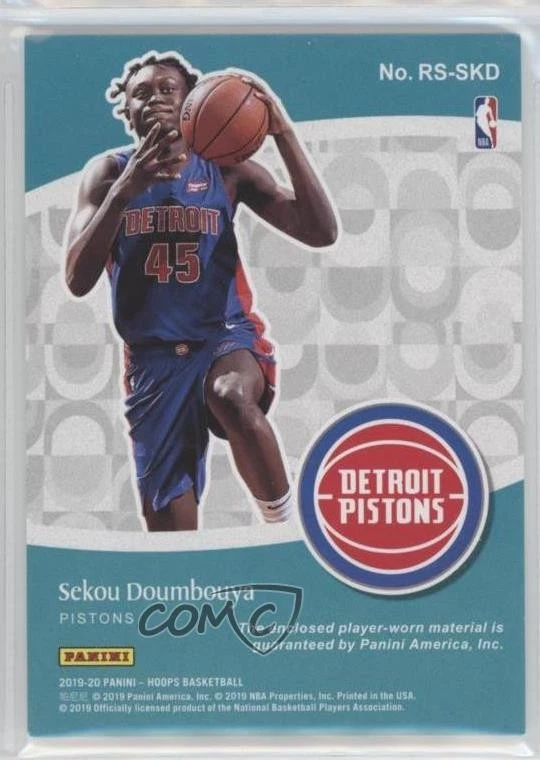 2019 Panini NBA Hoops Rise N Shine Memorabilia Sekou Doumbouya #RS-SKD Rookie RC - Image 2 of 2