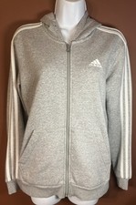 Adidas Women  s Sz S Essentials Fleece 3-StripeFull-Zip Hoodie missing drawstring