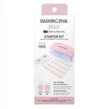 Dashing Diva GLAZE Starter Kit - Pearly Whites, 32 Strips, LED Lamp, Semi-Cured