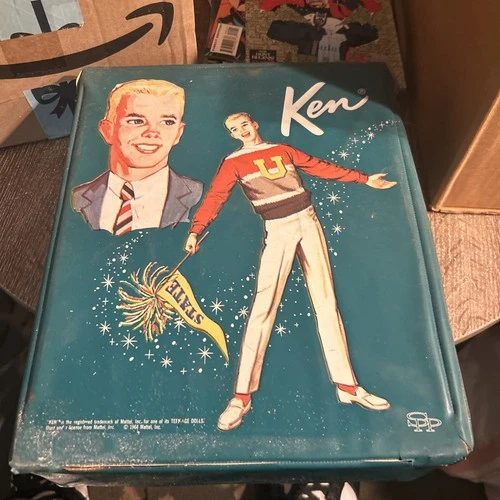 Vintage 1964 Ken Doll Campus Hero VINYL Carrying Case W/ 1960 KEN DOLL EX