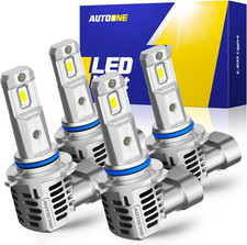 9005 9006 LED Bulbs Combo, 16X Ultra Brighter 6500K White, 1:1 Size