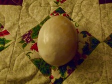 Polished Marble 2 1/2 " cream tan colored Egg